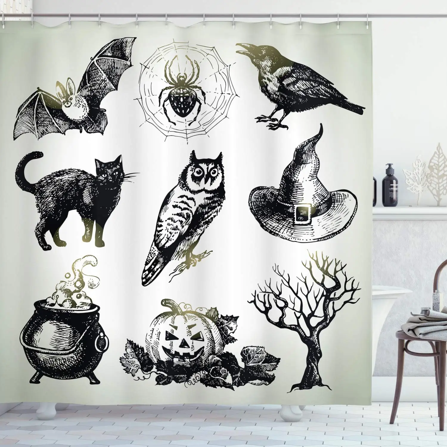 

Colorful Owl Shower Curtain with Hooks for Home Washable Art Poster Shower Curtain Waterproof Polyester Bathroom Shower Curtains