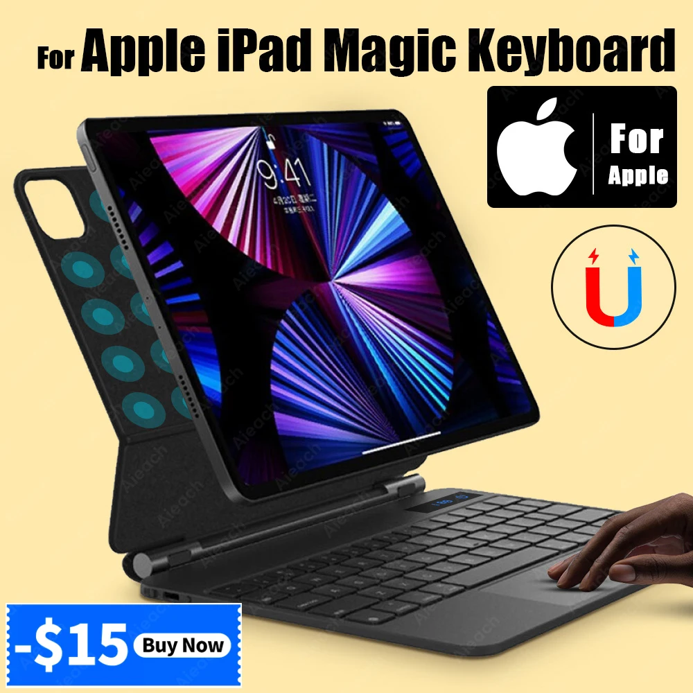 

Волшебная клавиатура Funda для iPad Pro 11 чехол 2021 2020 2018 для iPad Air 2020 Air 4 чехол с плавающей консолью подсветкой чехол для клавиатуры