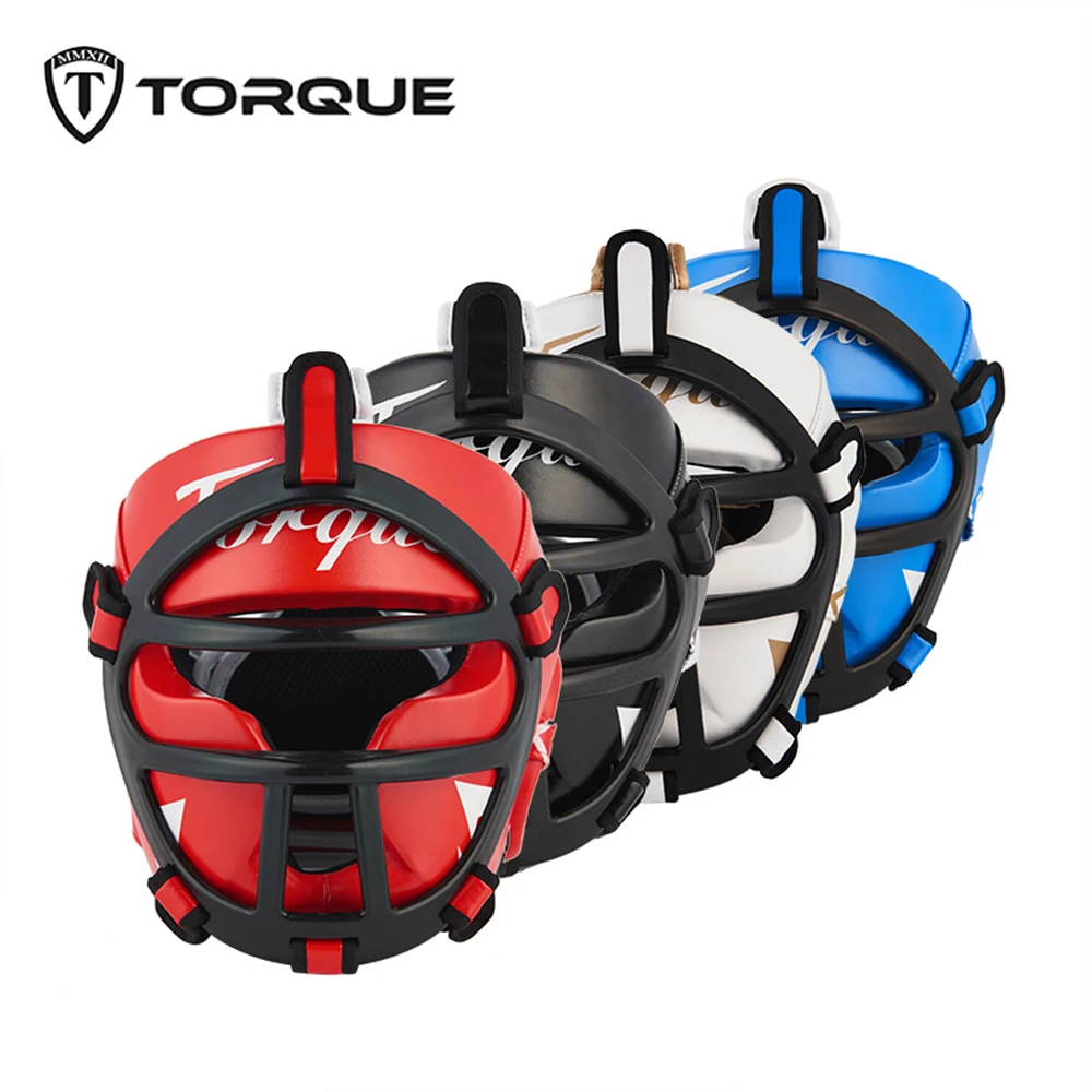 TORQUE Full-Covered Boxing Helmet for Kids Muay Thai PU Leather Training MMA Sanda Boxing Headgear Gym Equipment Head Guard