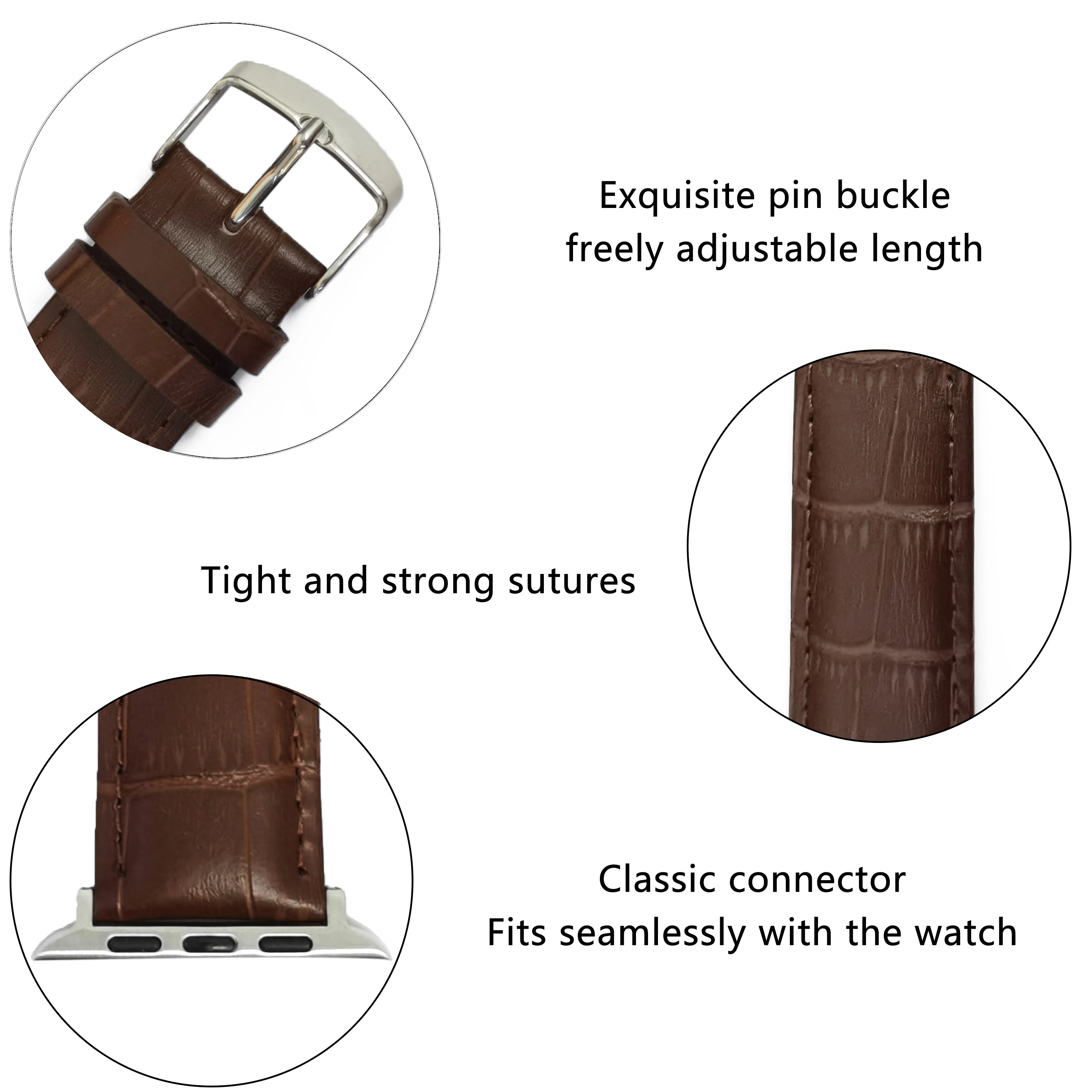 Leather band For Apple watch Ultra 49mm 44mm 40mm correa para 42mm Crocodile bracelet iWatch series 8 7 4 5 6 se 41mm/45mm strap