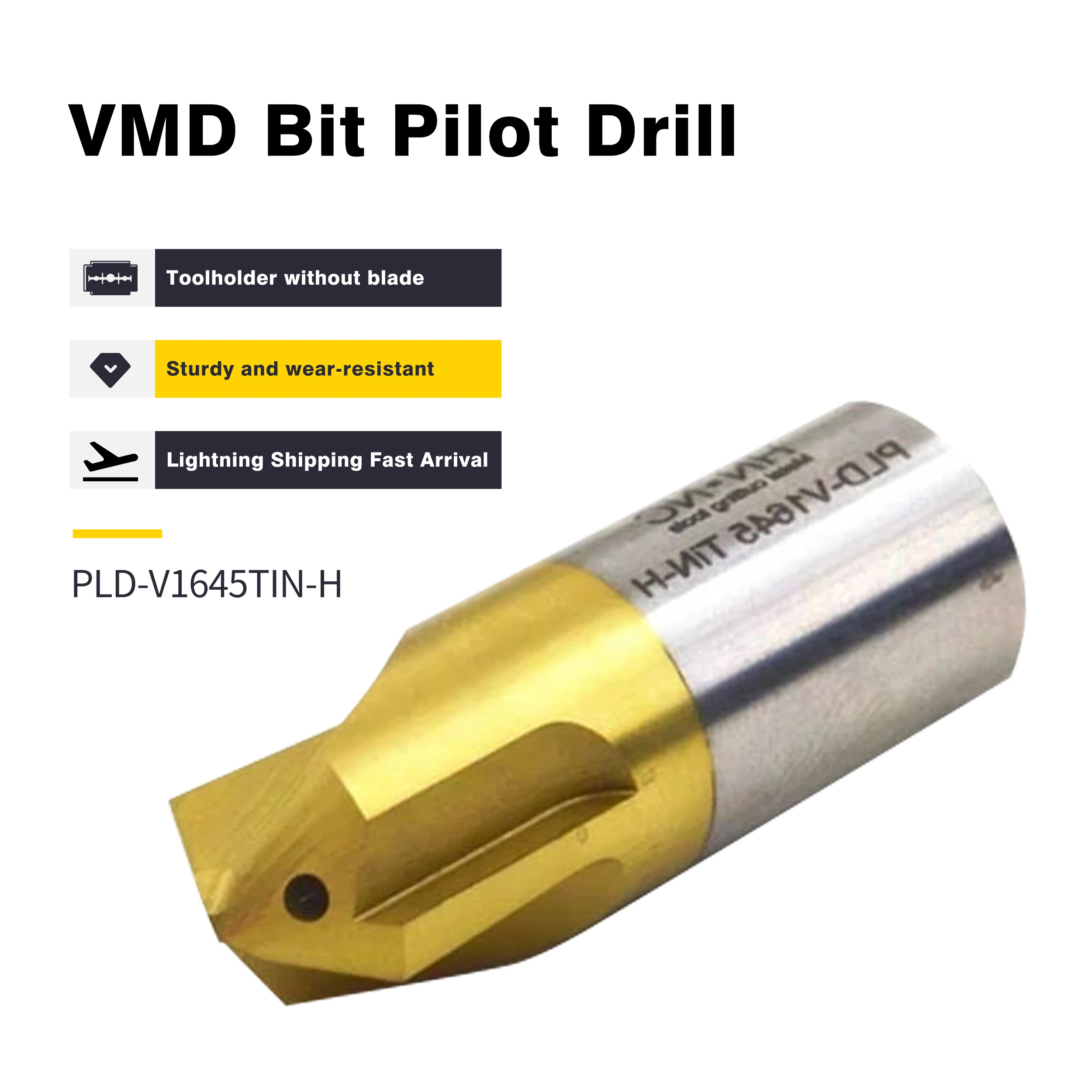 

PLD-V1035TIN-H PLD-V1238TIN-H PLD-V1645/2045TIN-H PLD-V2556TIN-H VMD Drill Bits Pilot Drill CNC Lathe Inner Cool Deep Hole Tools