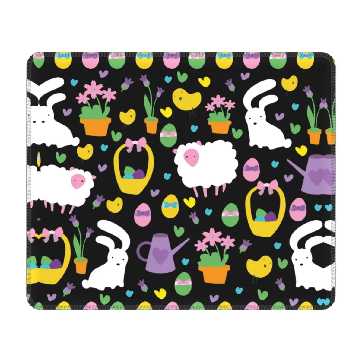 

Cute Easter Bunny Day Pattern Mouse Pad PC Gaming Mousepad Non-Slip Rubber Base Jesus Rabbits Cartoon Office Desktop Mat