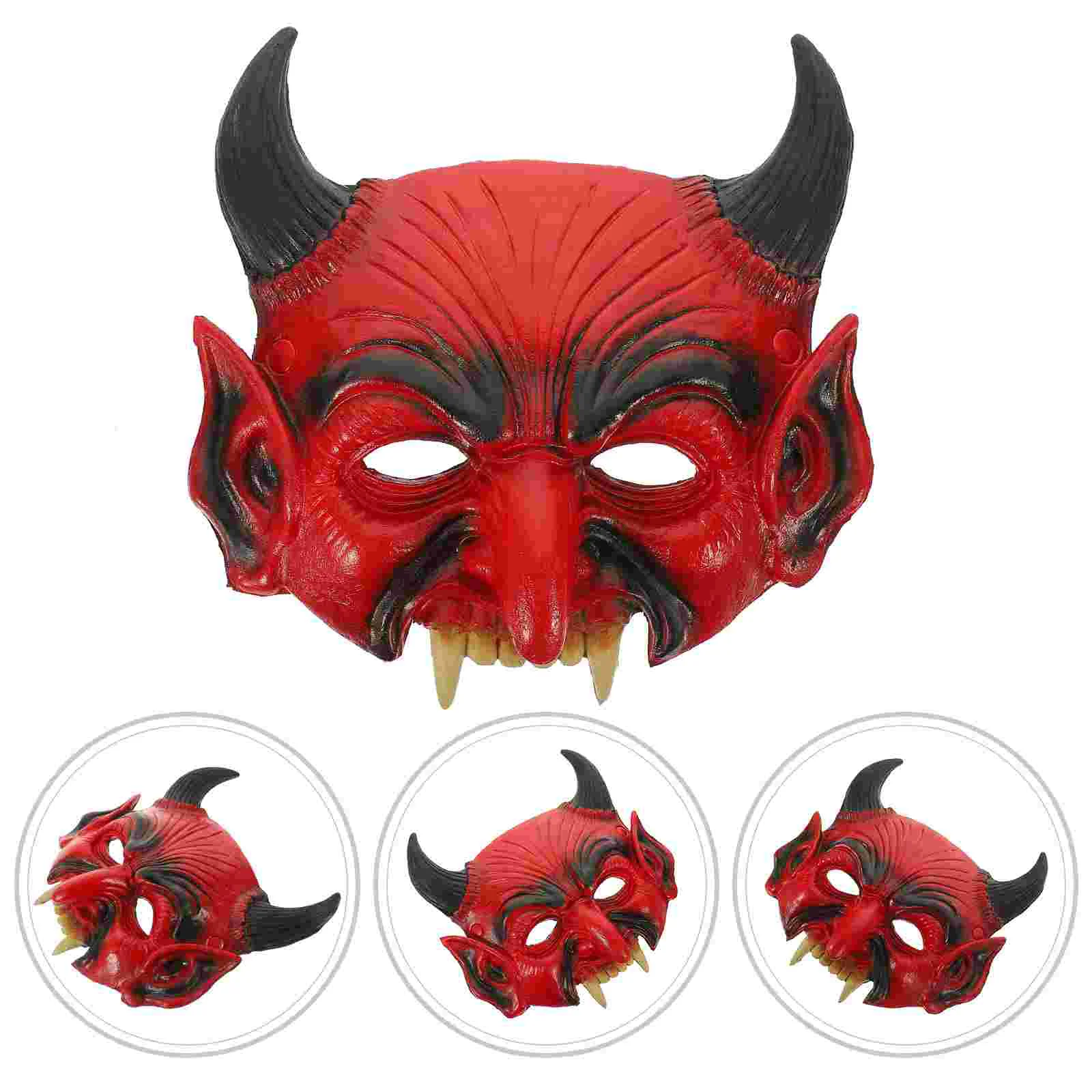 

Mask Horror Mask Halloween Decoration Demon Mask Scary Horn Mask