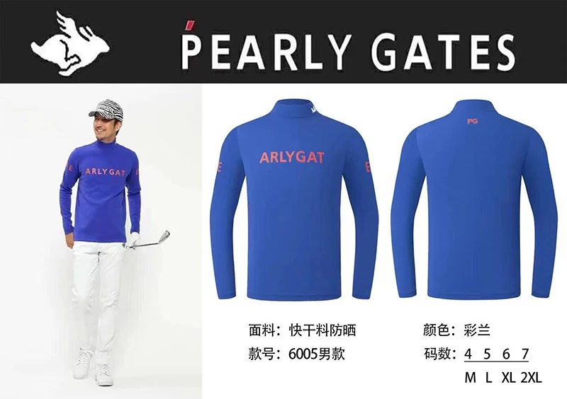 

Spring Summer Golf Wear Long Sleeve Sun Protection Men Thin Golf T-shirt Breathable Golf Polo Shirt Quick Dry Material