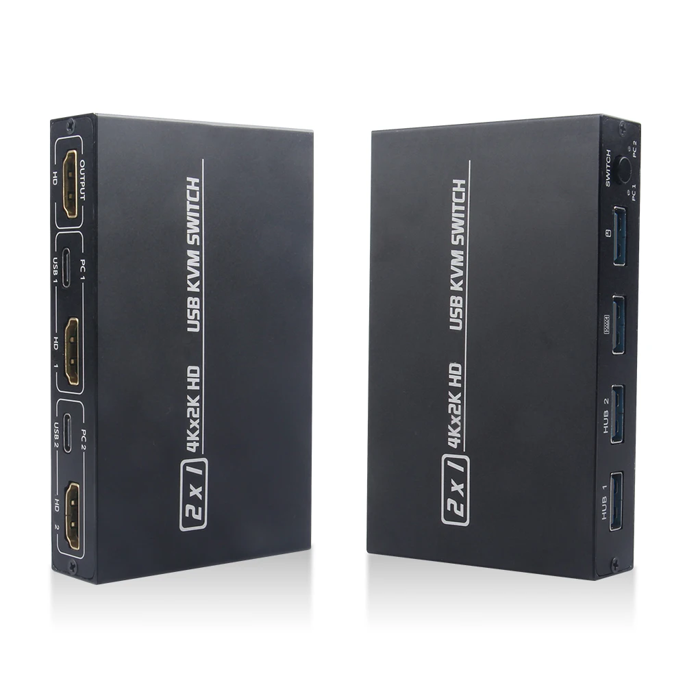 Фото 4KX2K KVM переключатель сплиттер для совместного монитора клавиатуры мыши HDMI-совместимый 2 порта HDCP переключатель принтера №2