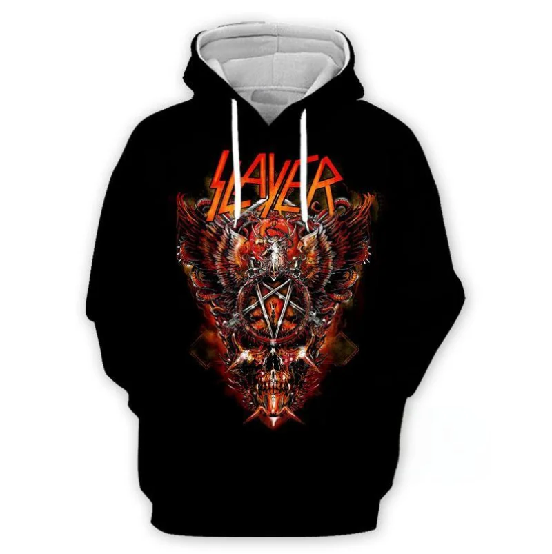 SLAYER ROCK Hoodies Men's 3D Print Hoodie Men Women Sweatshirt Casual Oversized Kids Clothing Streetwear Fashion