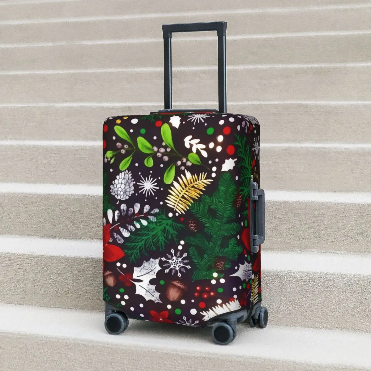 

Pine Cones Suitcase Cover Vintage Christmas Travel Vacation Useful Luggage Case Protector