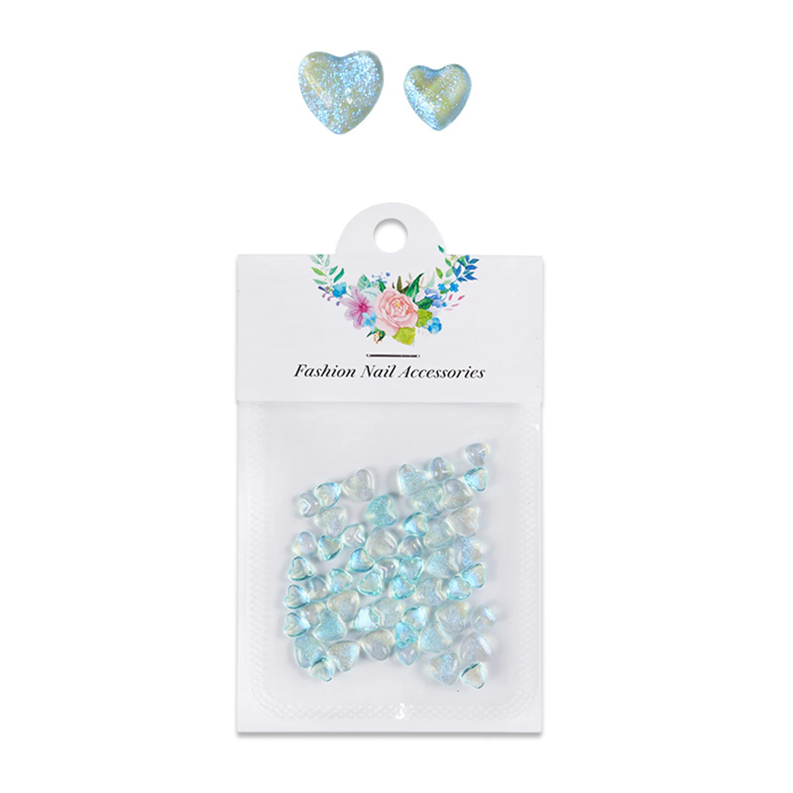 

50 шт., кристаллы для дизайна ногтей в форме сердца