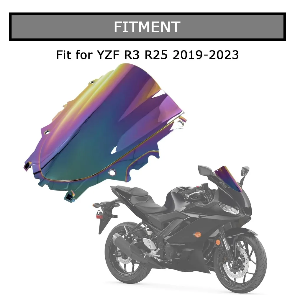 Лобовое стекло мотоцикла для Yamaha YZF R3 R25 2019-2024 двойной пузырь