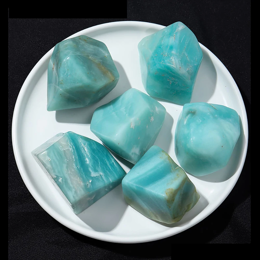 Natural Crystal Gemstone Rough Amazonite Stone Irregular Geometric Polished with Shape Decorative Ornaments Gift Making