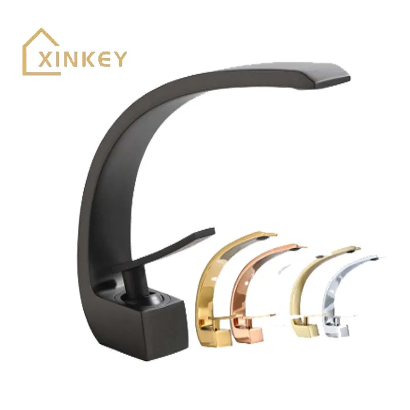 

Black/gold basin type faucet Modern bathroom faucet Wash basin faucet Single handle cold and hot waterfall faucet