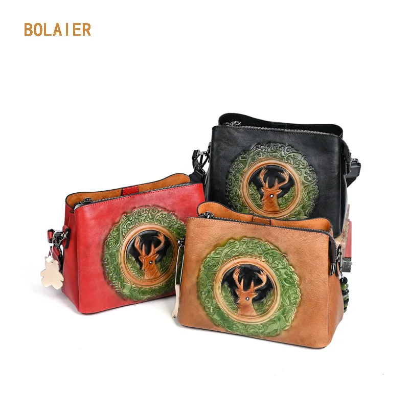 

BOLAIER Leather Bags for Women Trends In Women Handbags In 2022 Elk Ladies Shoulder Bag Go Shopping Travel Gifts Girls All-match