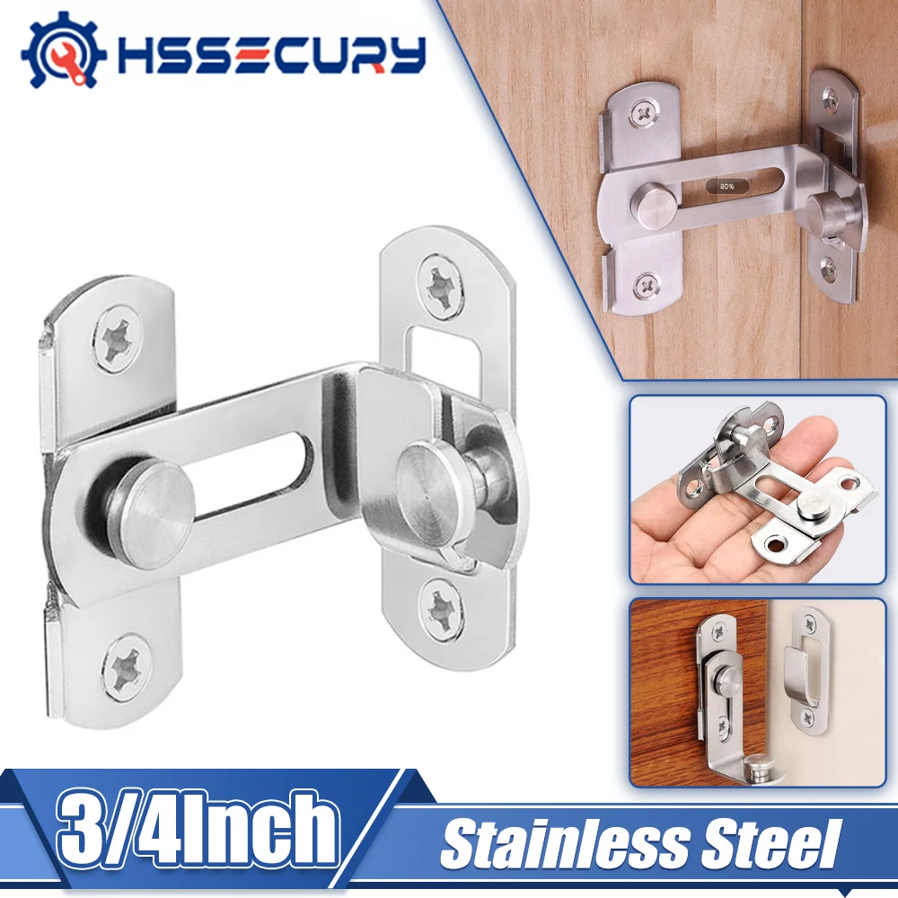 

3/4 Inch Hasp Latch Safety Door Lock 90 Degree Bending Latch Buckle Bolt Anti-theft for Sliding Window Doors Bolt Sliding Lock