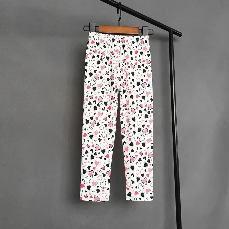 Леггинсы с принтом для девочек милые облегающие длинные брюки повседневные