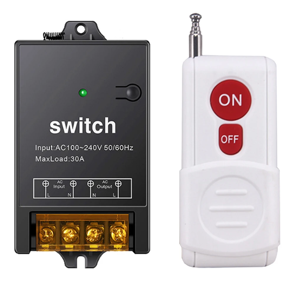 

Wireless Remote Control Switch 30A High Power Remote Control Switch Single Channel AC100-240V500M Remote Remote Control Switch