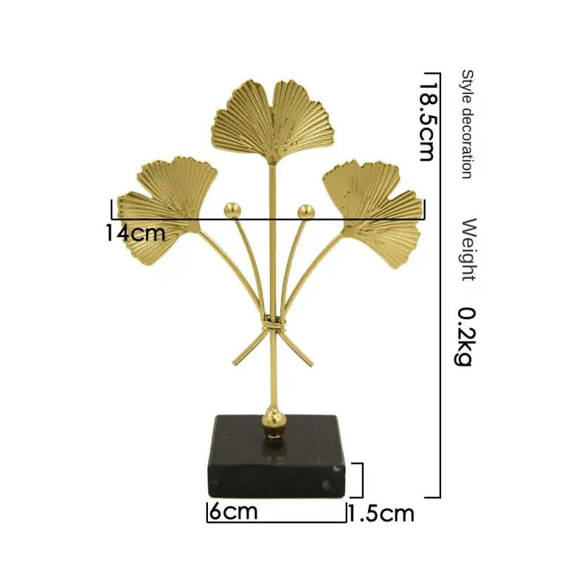 

Dining Table Decoration Luxury Table Decor Nordic Light Luxury Marble Ornaments Gold Gingko Marble Decorative Art Work Crafts