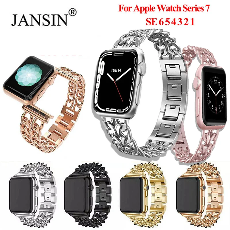

Stainless Steel Strap For Apple Watch 3 2 Strap 38mm 42mm Metal Link Bracelet For Apple Watch 7 41mm 45mm 40mm 44mm SE 6 5 4