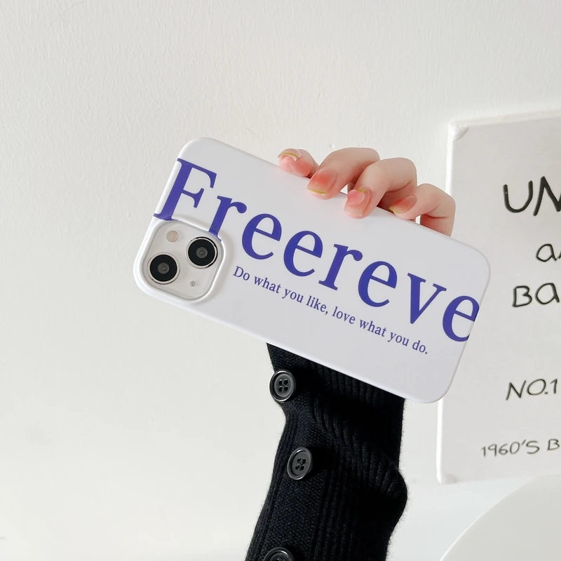 

Cute Simple Japanese Art Retro Letter Phone Case For iPhone 13 12 11 Pro Max Xs Max Xr X Cases Hard Plastic Back Cover