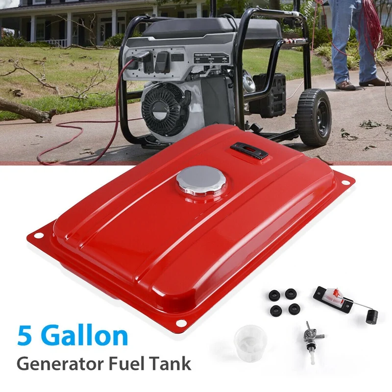 

Fuel Tank 5 Gallon Universal 5 Gallon Generator Gas Tank Chrome Cap For Honda EC2500 18.9 Liter