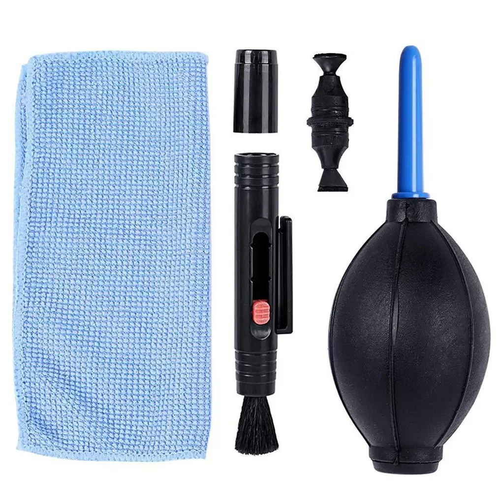 

3 in 1 Camera Cleaning Kit Suit Dust Cleaner Brush Air Blower Wipes Clean Cloth Kit For Gopro For Canon For Nikon Camcorder VCR