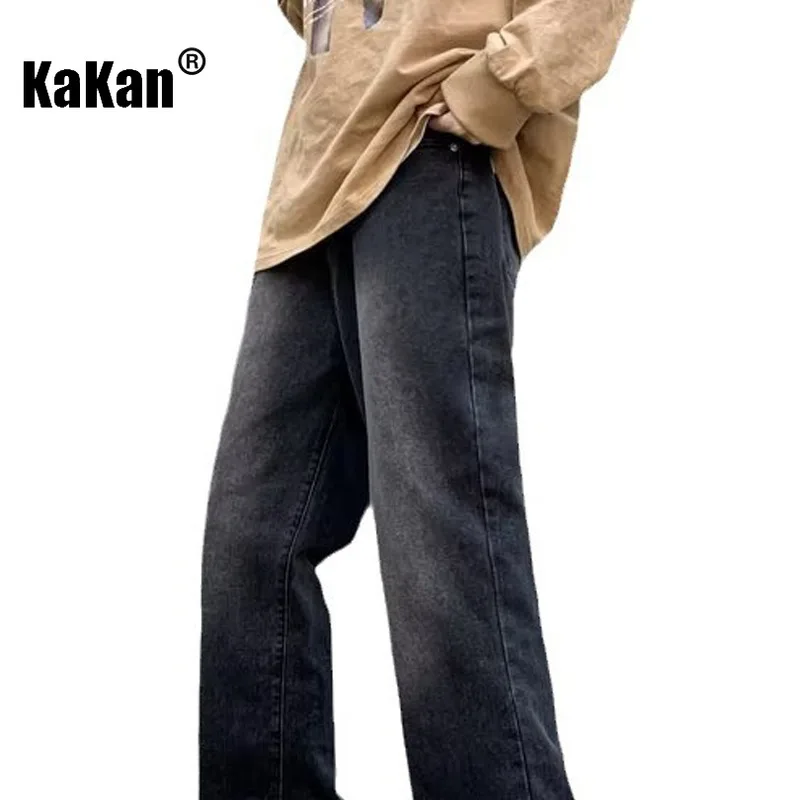 Мужские джинсы в стиле Хай-стрит Kakan свободные европейском и американском