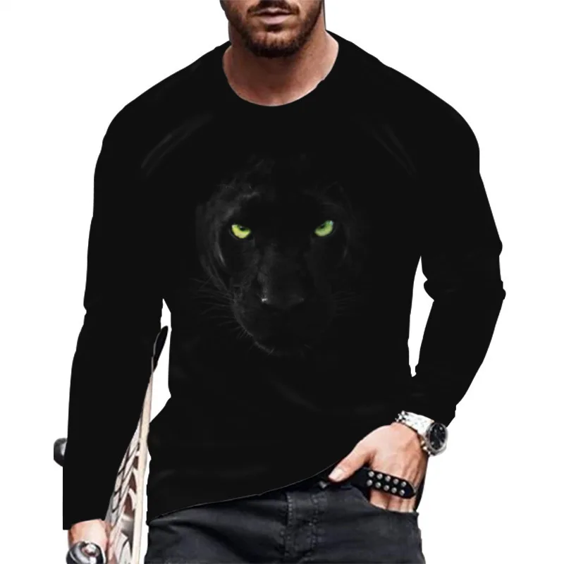 

2022 Spring Printed Long Sleeve Men's T-Shirt,Casual Pullover Tops for Men.