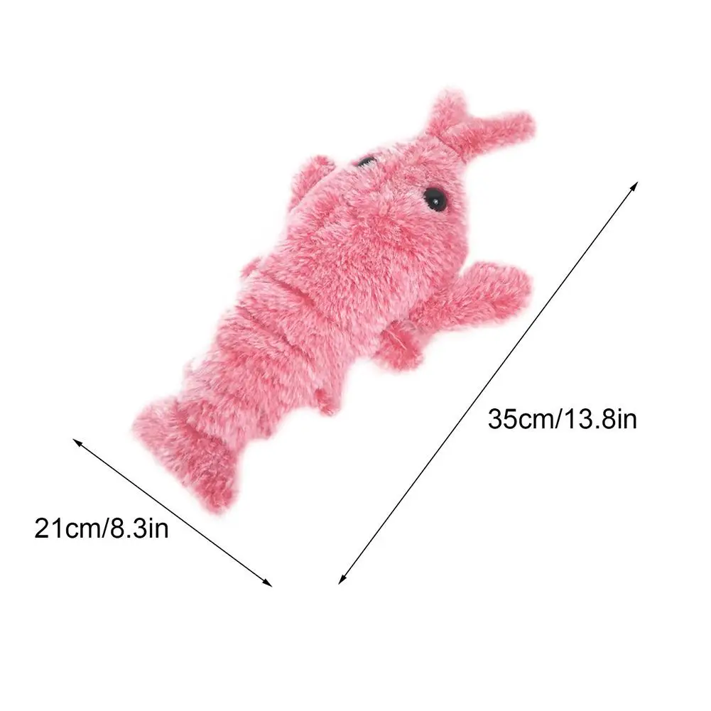 Electric Simulation Lobster Jumping Cat Toy Shrimp Moving Toy Usb Charging Funny Plush Toys For Dog Cat Kids Stuffed Animal Toy images - 6
