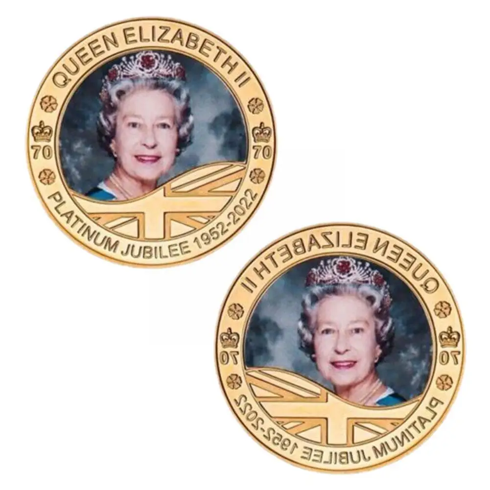 1926-2022 Her Majesty The Queen Elizabeth II Gold Commemorative Royal Family Prince Coin Philip Gifts Challenge Coin UK Sou D4L4