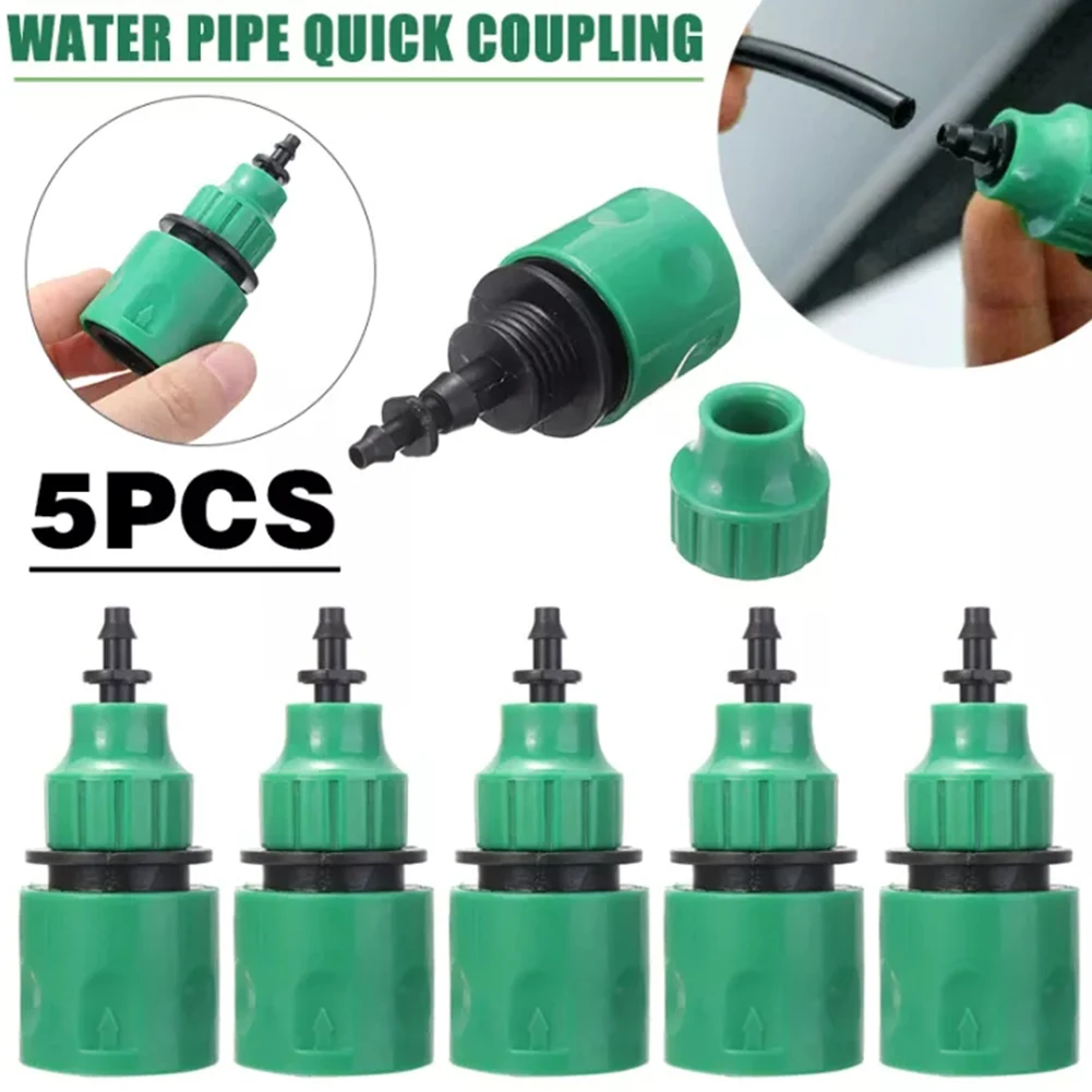 

5 PCS For Irrigation Garden Watering Quick Coupling Adapter With 1/4 (ID 4mm) Or 3/8'' (8mm) Barbed Connector Drip Tape