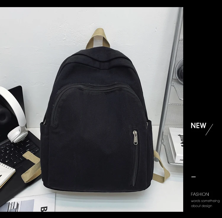 

8170 Japanese and Korean middle school students pure color backpack female summer light travel backpack
