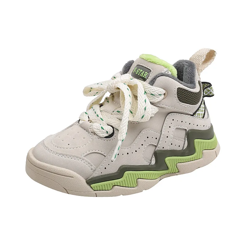 

Детская зимняя теплая спортивная обувь из хлопка для мальчиков плюс замшевая кожаная повседневная обувь для девочек мягкие теплые кроссовки для бега