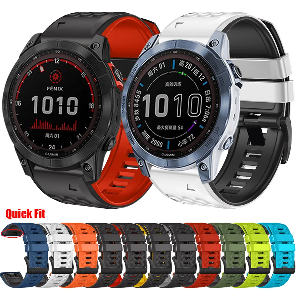 

Ремешок силиконовый для Garmin Fenix 7X 7 6X 6 Pro/GPS 5 5X Plus 3 3HR, быстросъемный браслет для наручных часов, 22 мм 26 мм, аксессуары