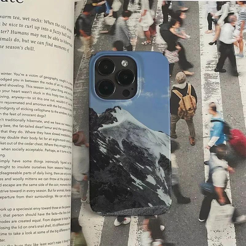 Фото Чехол для телефона INS Blue Snow Mountain INS Wind для iPhone 16, 15, 14, 13, 12, 11 Pro Max X XS XR XSMax 7, 8 Plus, глянцевая пленка, жесткий чехол из ПК №3