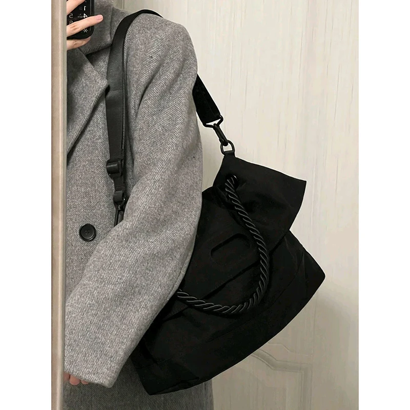 Richme Casual Nylon Women Shoulder Bags Fashion 2023 Solid Large Capacity Ladies Messenger Bag Concise Daily Commute Bolso Mujer