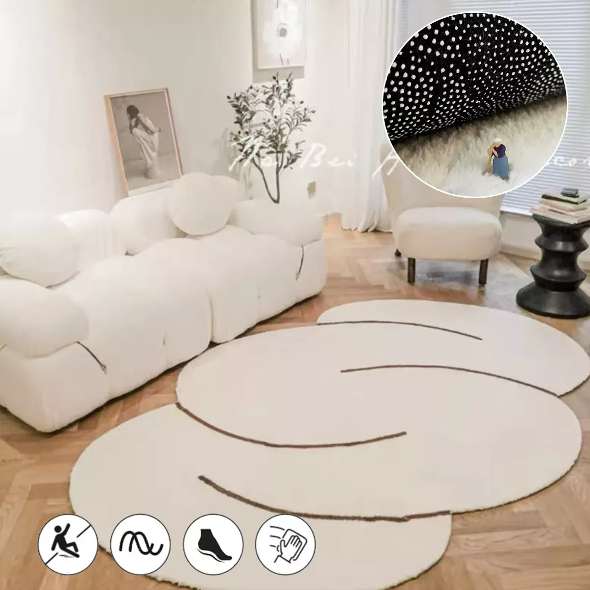 

NEW2023 Japanese Simple Shaped Irregular Clouds Bedroom Decor Carpets Home Living Room Large Area Rug Study Irregular Lounge Ru