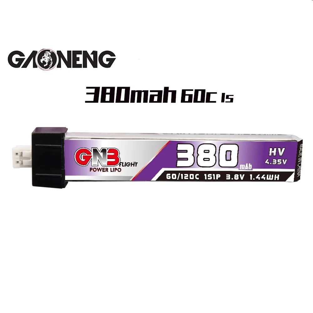 

2 шт., литиевая батарея gaoneng 380 мАч 1S 3,8 в 60C HV FPV