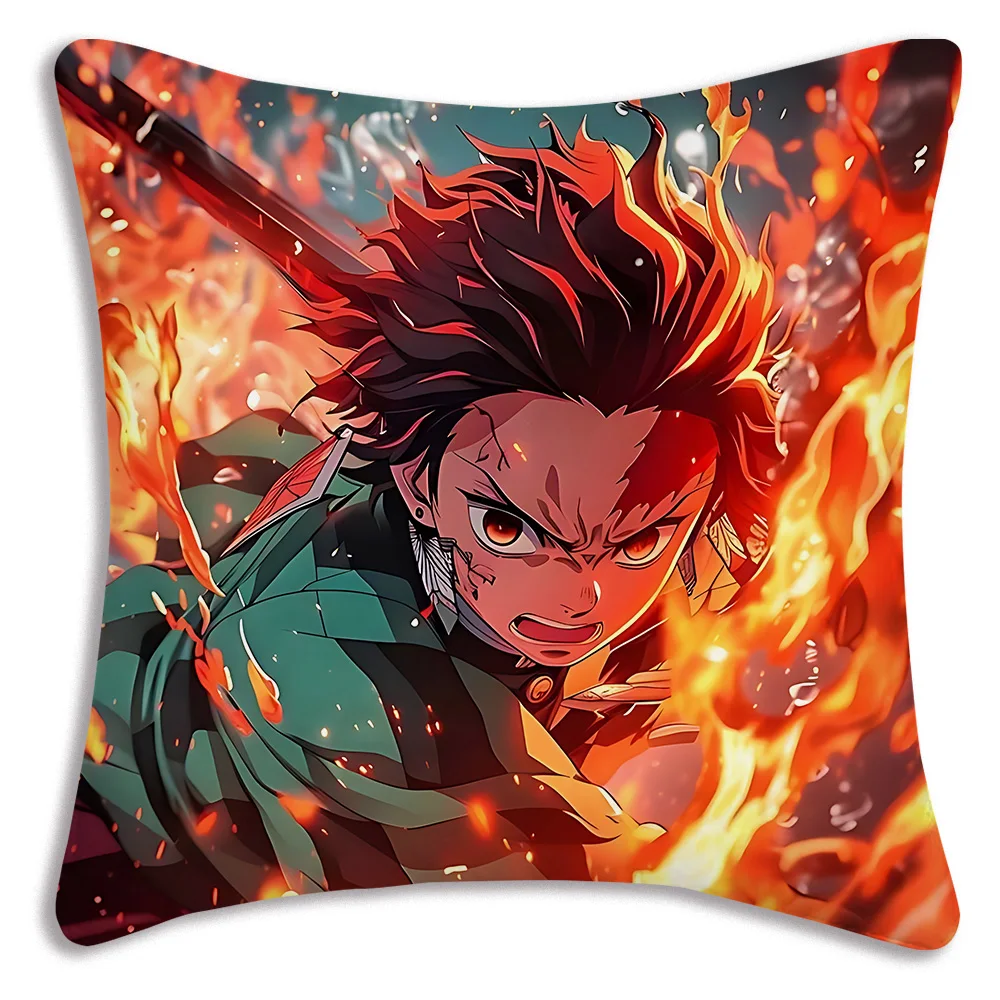 

Популярные аниме-комиксы, чехлы на подушки «Убийца демонов», мультяшный диван, декоративные домашние двусторонние печатные короткие плюшевые милые чехлы для подушек