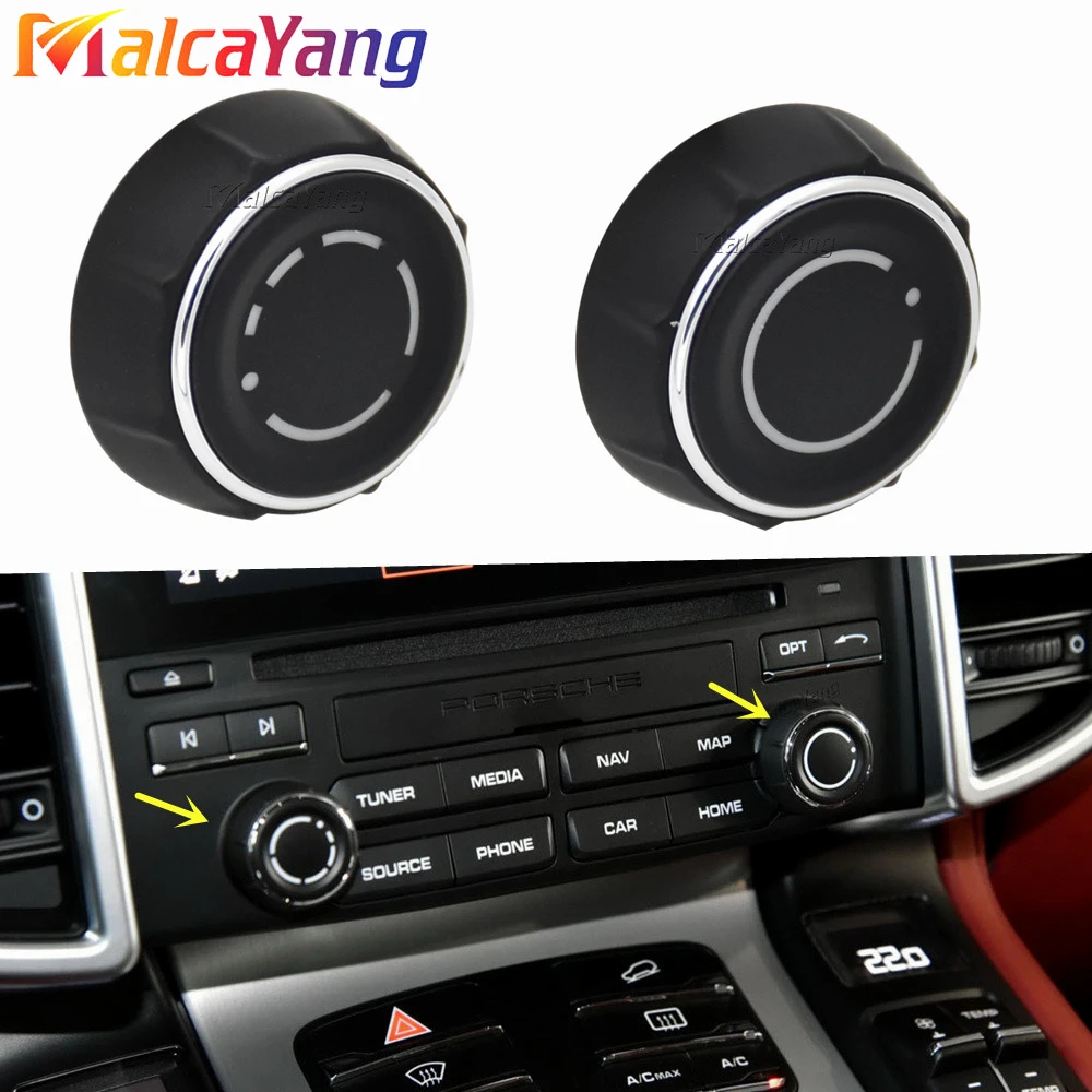 

FOR 981 PORSCHE BOXSTER 2012-2016 97064292901 97064293001Car Audio Knob Cover CD Multimedia Volume Control Switch Button Parts