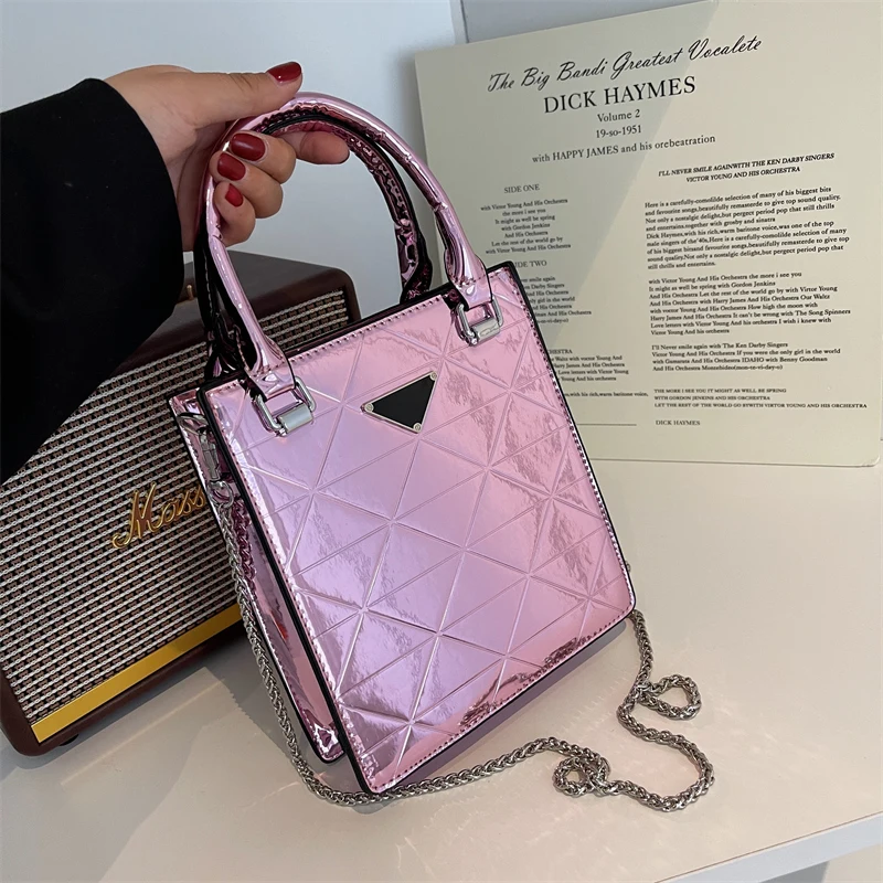 

Designer Handbags for Women 2022 New Patent Leather Mirror Luxury Bag Woman Fashion Diamond Lattice Party Shoulder Bag Ladies