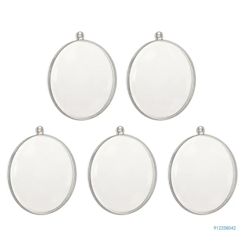 5 шт. сплющенная форма прозрачный пластиковый орнамент 3 дюйма рождественский