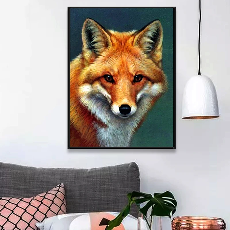 

Red Fox 5D DIY Diamond Painting Fox Animal Diamond Mosaic Diamond Embroidery Cross Stitch Kits Wall Art