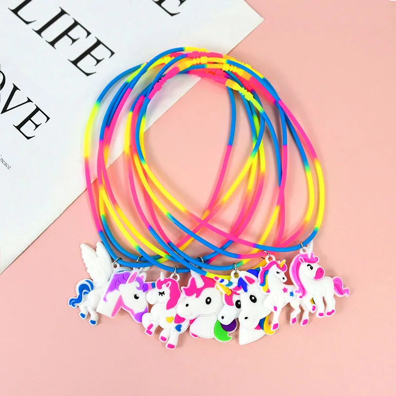 

Mermaid Unicorn Colorful Silicone Necklace Cartoon Children Necklace Boys Girls Birthday Party Baby Shower Decorations Gift Toys