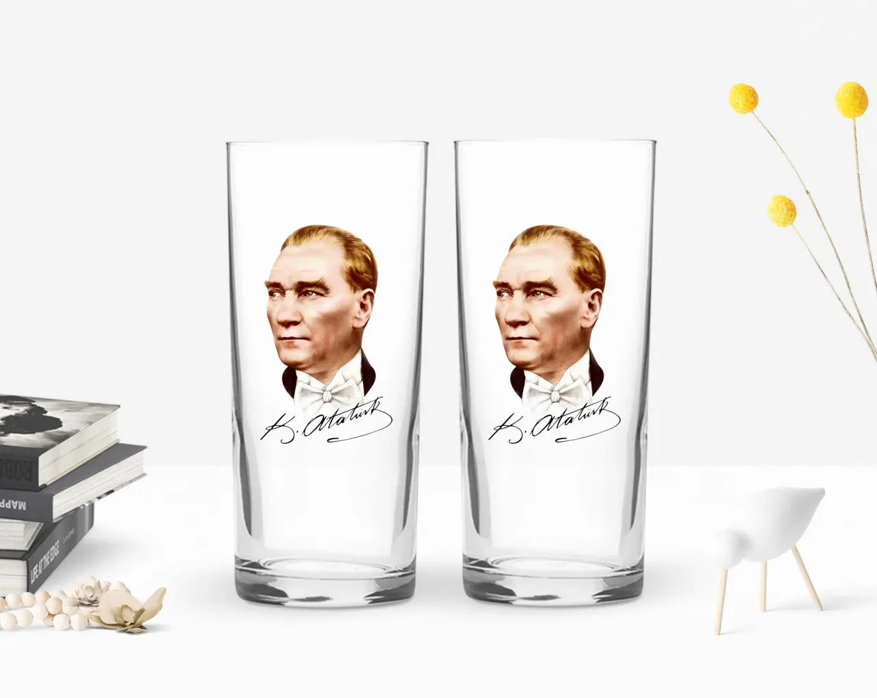 

BK дома напечатаны Ататюрк тематические двойной Arrack чашки Seti-15