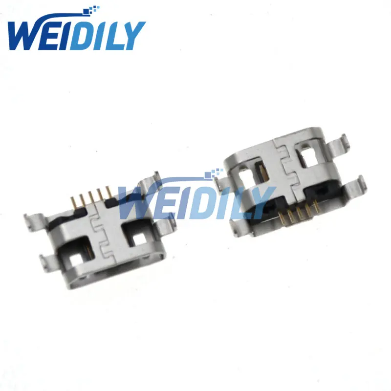10PCS Micro USB Connector 5pin heavy plate 0.8mm B type no side Female Jack For Mobile Mini repair mobile tablet Tail plug - купить по