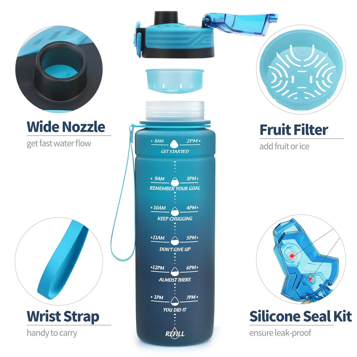 Летняя Спортивная бутылка для воды из тритана 500 мл