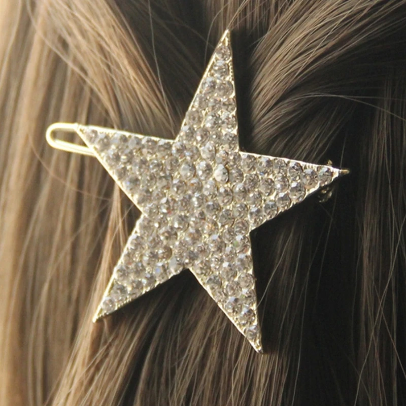 

Зажим для волос Стразы/жемчужная звезда из сплава Повседневные Головные уборы для женщин День рождения Новогодняя тема Нескользящая шпилька для волос