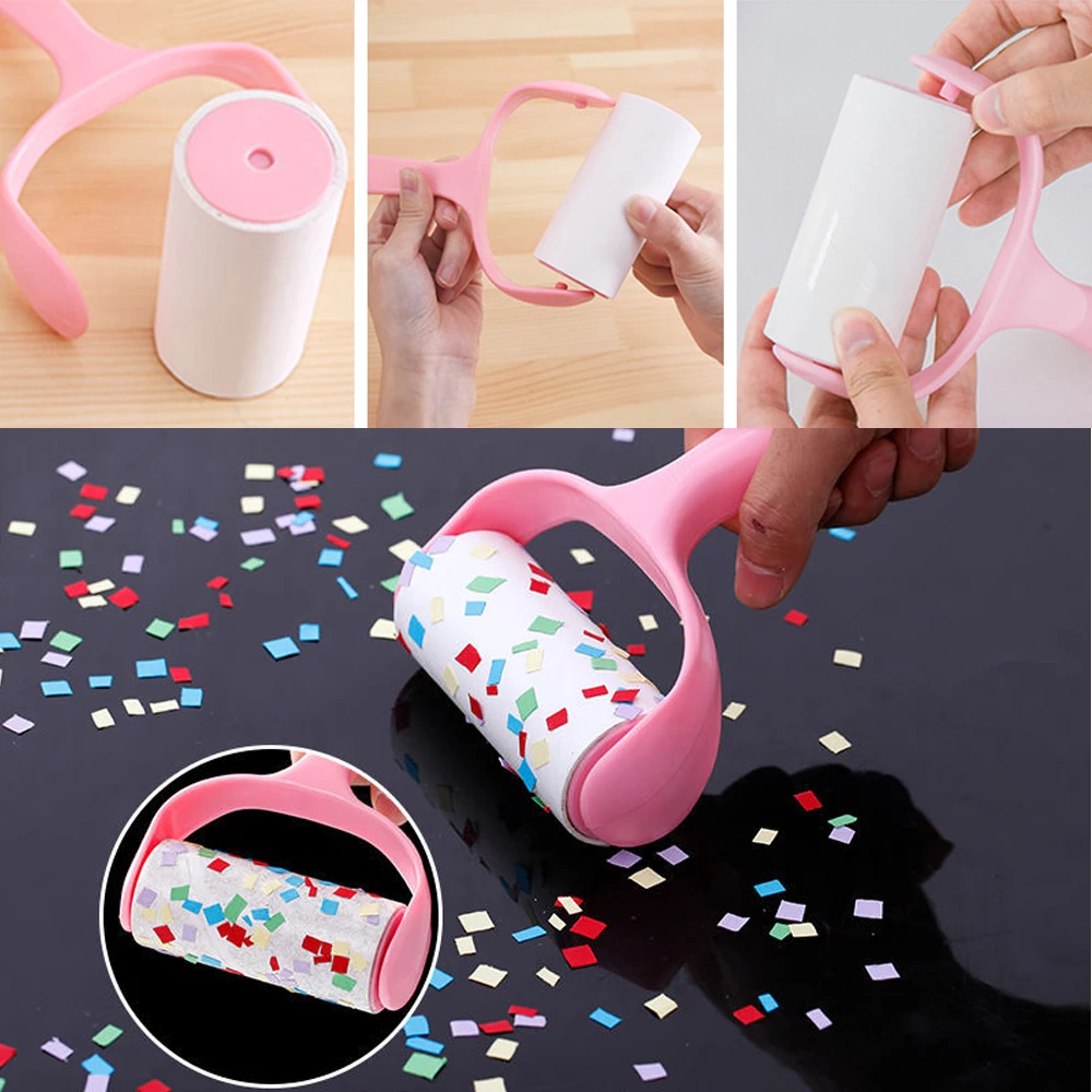 

Roller Sticker Plastic Pet Hair Removal Tool For Hair, Paper Scraps, Dust Cleaning Replaceable Brush Clothes Sofa Carpet