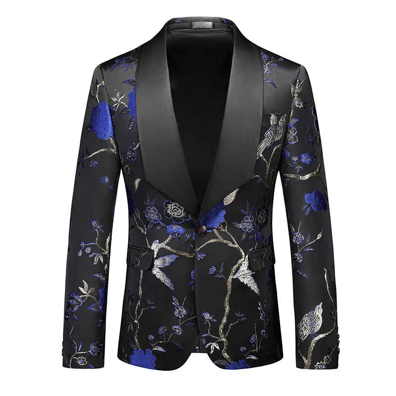 

Men's Large Size Suit Everything Banquet Single West Hollowed Out Slim Fashion Handsome Casual Business One-button Suit Jacket