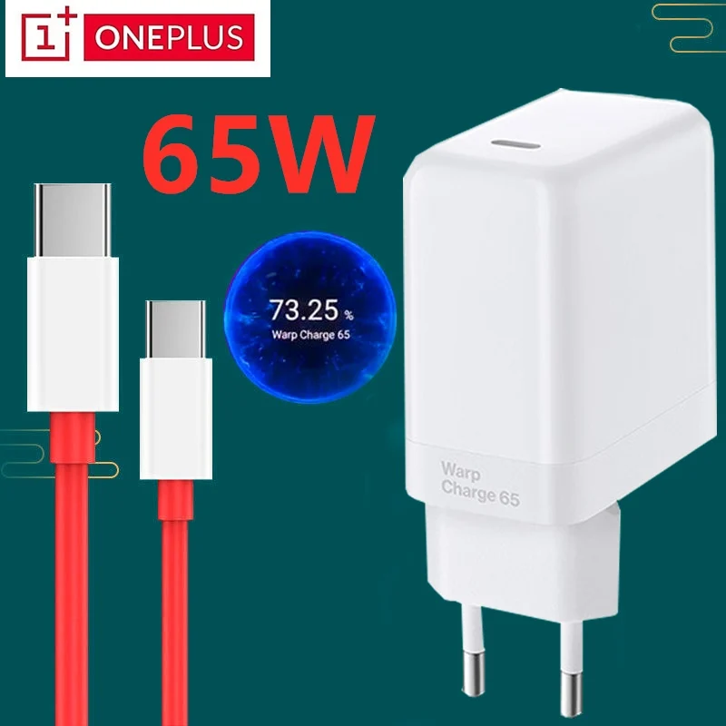 

Original Oneplus Fast Charger 65 Warp Charge 65W EU Power Supply Unit Adapter For OnePlus 9 Pro 9pro 9rt Nord 2 9r 8 6A Cable