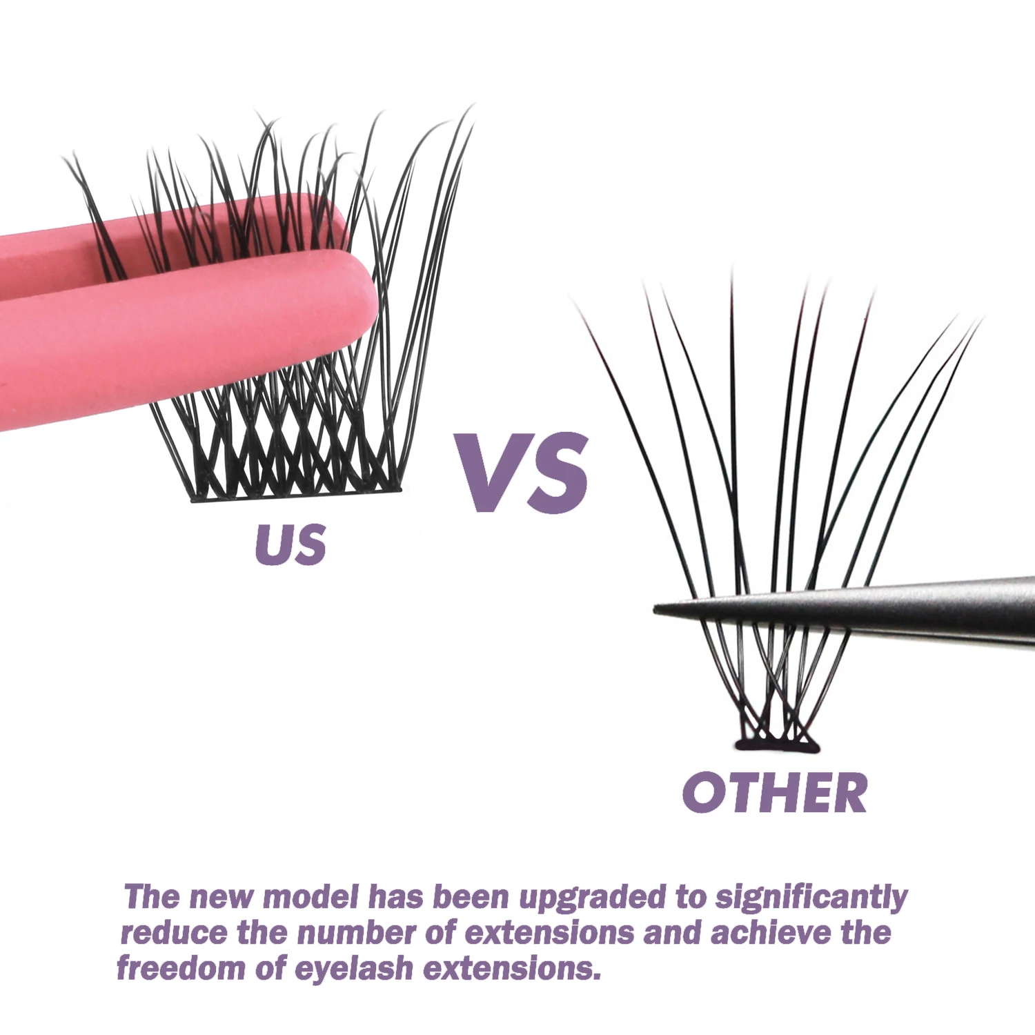 ETVITE DIY индивидуальный кластер наращивание ресниц пластиковый черный терьер